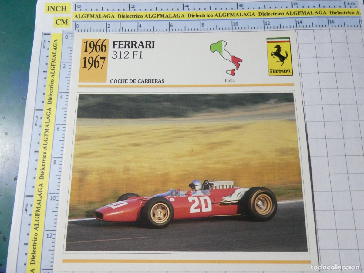Coches y motocicletas: TARJETA FICHA T&Eacute;CNICA COCHES COLECCI&Oacute;N PLANETA AGOSTINI ITALIA 1966 FERRARI 312 F1 1374