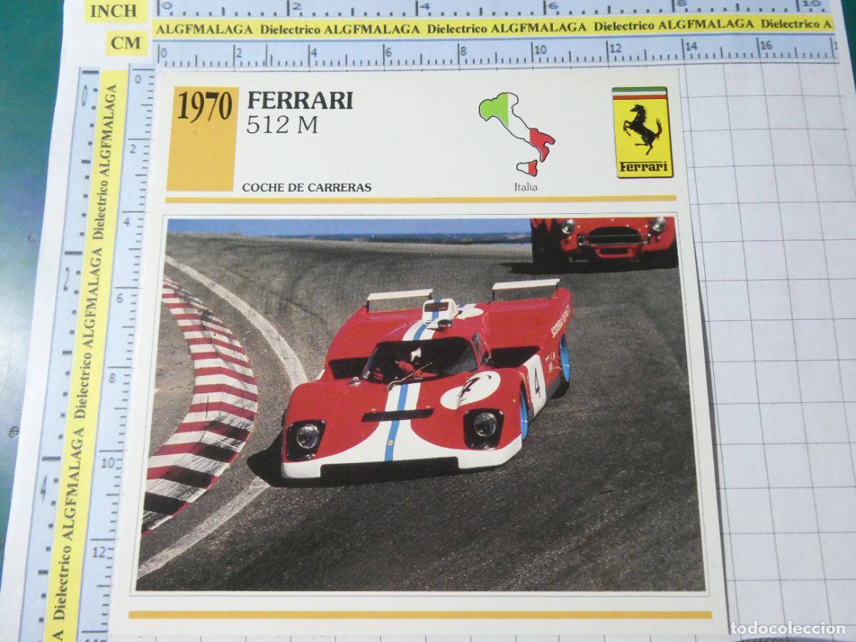Coches y motocicletas: TARJETA FICHA T&Eacute;CNICA COCHES COLECCI&Oacute;N PLANETA AGOSTINI ITALIA 1970 FERRARI 512 M 1375
