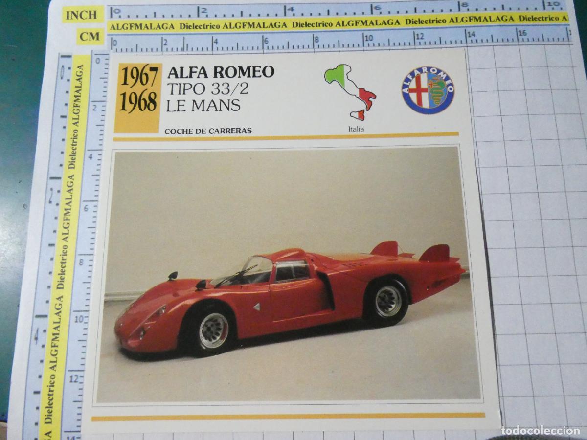 Coches y motocicletas: TARJETA FICHA T&Eacute;CNICA COCHES COLECCI&Oacute;N PLANETA AGOSTINI ITALIA 1967 ALFA ROMEO TIPO 33 1376