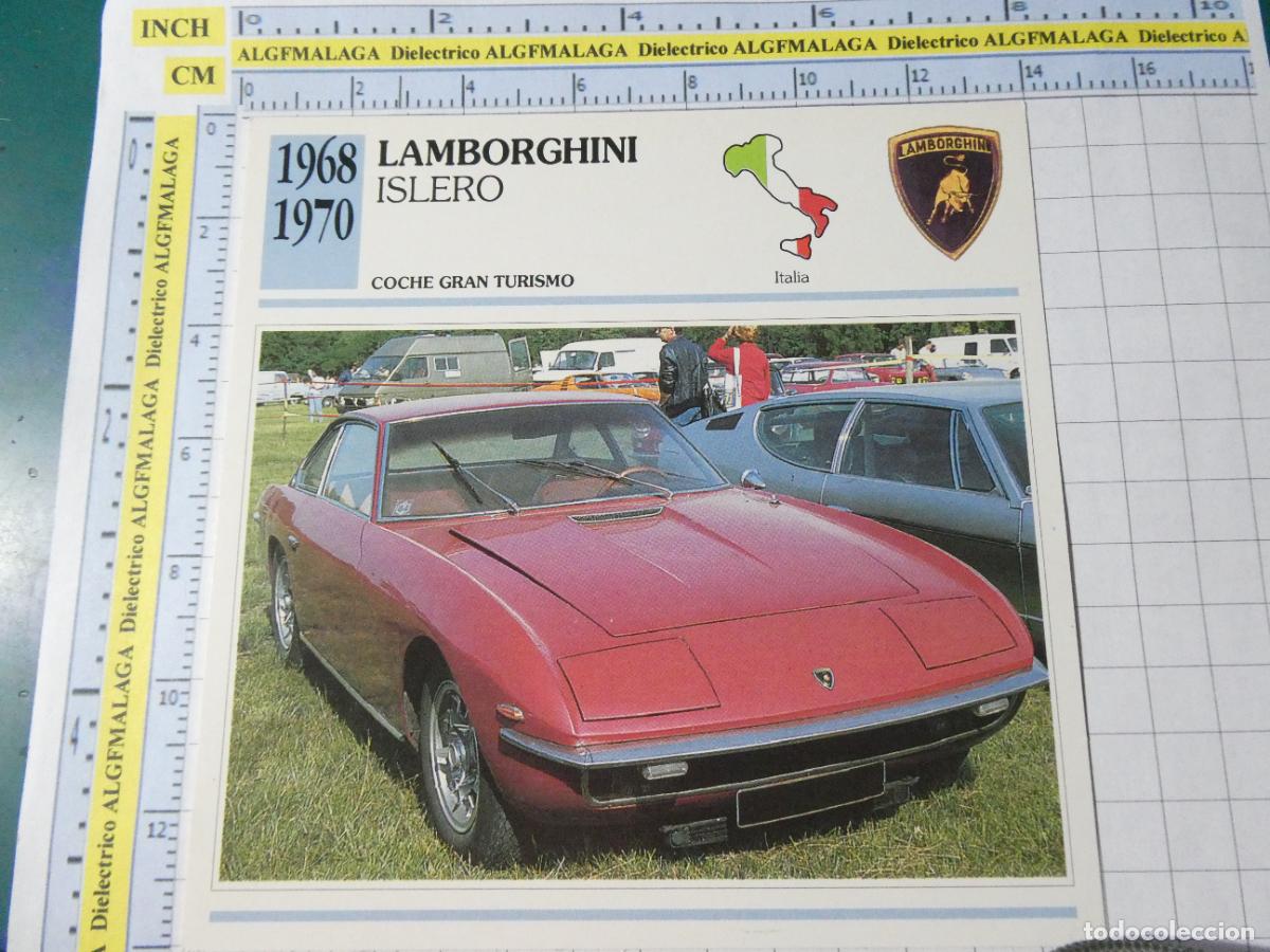 Coches y motocicletas: TARJETA FICHA T&Eacute;CNICA COCHES COLECCI&Oacute;N PLANETA AGOSTINI ITALIA 1968 LAMBORGHINI ISLERO 1377