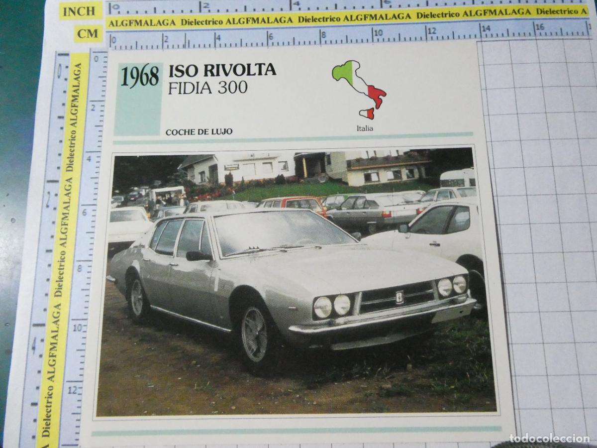 Coches y motocicletas: TARJETA FICHA T&Eacute;CNICA COCHES COLECCI&Oacute;N PLANETA AGOSTINI ITALIA 1968 ISO RIVOLTA FIDIA 300 1378