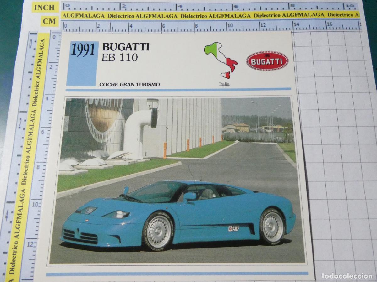 Coches y motocicletas: TARJETA FICHA T&Eacute;CNICA COCHES COLECCI&Oacute;N PLANETA AGOSTINI ITALIA 1991 BUGATTI EB 110 1379