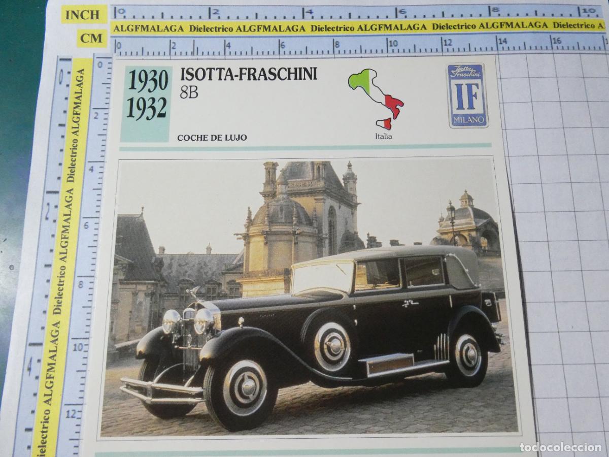 Coches y motocicletas: TARJETA FICHA T&Eacute;CNICA COCHES COLECCI&Oacute;N PLANETA AGOSTINI ITALIA 1930 ISOTTA FRASCHINI 8B 1381