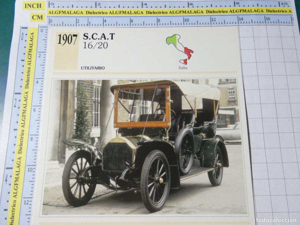 Coches y motocicletas: TARJETA FICHA T&Eacute;CNICA COCHES COLECCI&Oacute;N PLANETA AGOSTINI ITALIA 1907 SCAT 16/20 1383