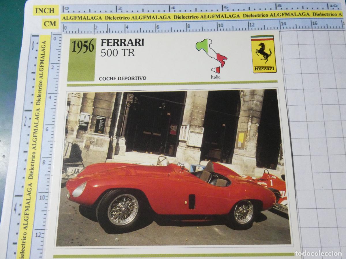 Coches y motocicletas: TARJETA FICHA T&Eacute;CNICA COCHES COLECCI&Oacute;N PLANETA AGOSTINI ITALIA 1956 FERRARI 500 TR 1384