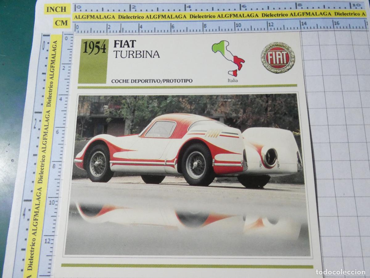 Coches y motocicletas: TARJETA FICHA T&Eacute;CNICA COCHES COLECCI&Oacute;N PLANETA AGOSTINI ITALIA 1954 FIAT TURBINA 1385