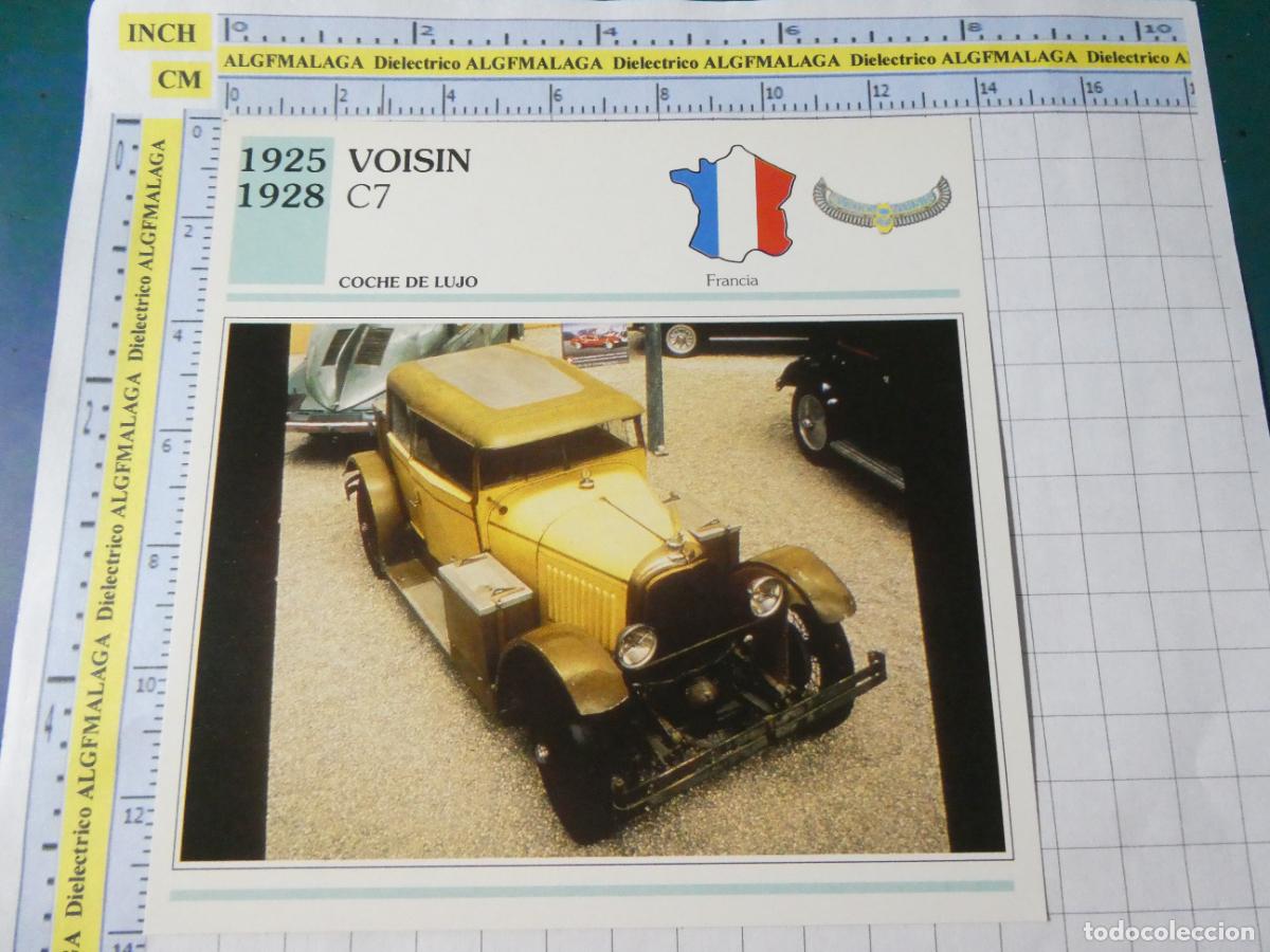 Coches y motocicletas: TARJETA FICHA T&Eacute;CNICA COCHES COLECCI&Oacute;N PLANETA AGOSTINI FRANCIA 1925 VOISIN C7 1393