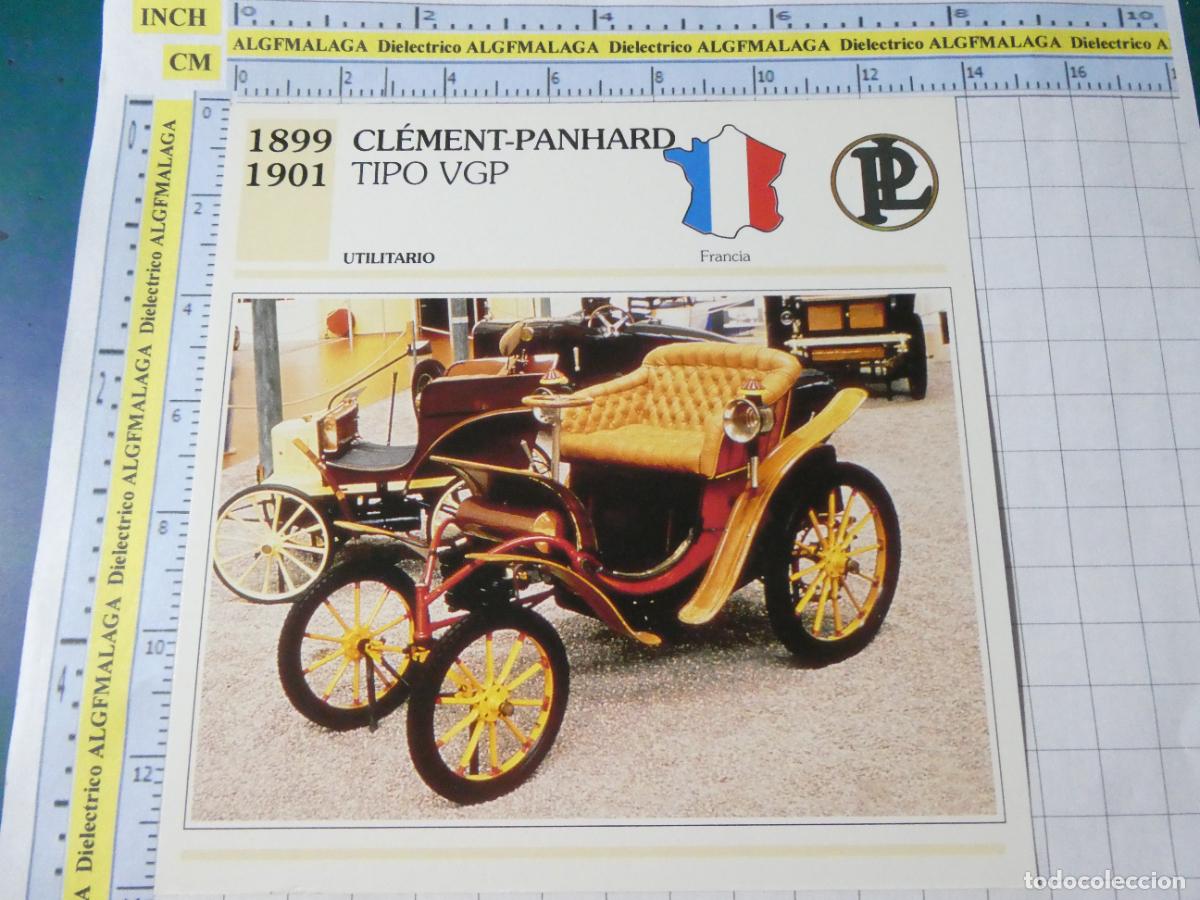 Coches y motocicletas: TARJETA FICHA T&Eacute;CNICA COCHES COLECCI&Oacute;N PLANETA AGOSTINI FRANCIA 1899 CLEMENT PANHARD 1394