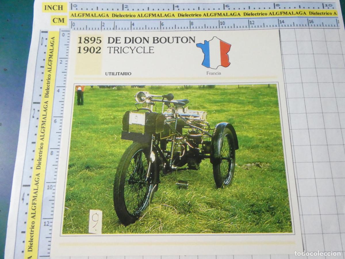 Coches y motocicletas: TARJETA FICHA T&Eacute;CNICA COCHES COLECCI&Oacute;N PLANETA AGOSTINI FRANCIA 1895 DE DION BOUTON TRICYCLE 1396
