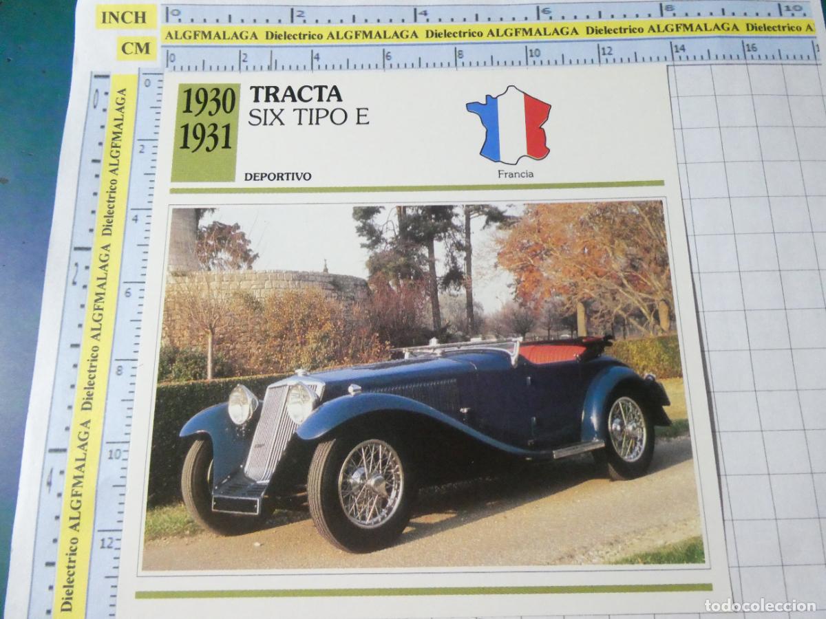 Coches y motocicletas: TARJETA FICHA T&Eacute;CNICA COCHES COLECCI&Oacute;N PLANETA AGOSTINI FRANCIA 1930 TRACTA SIX E 1398