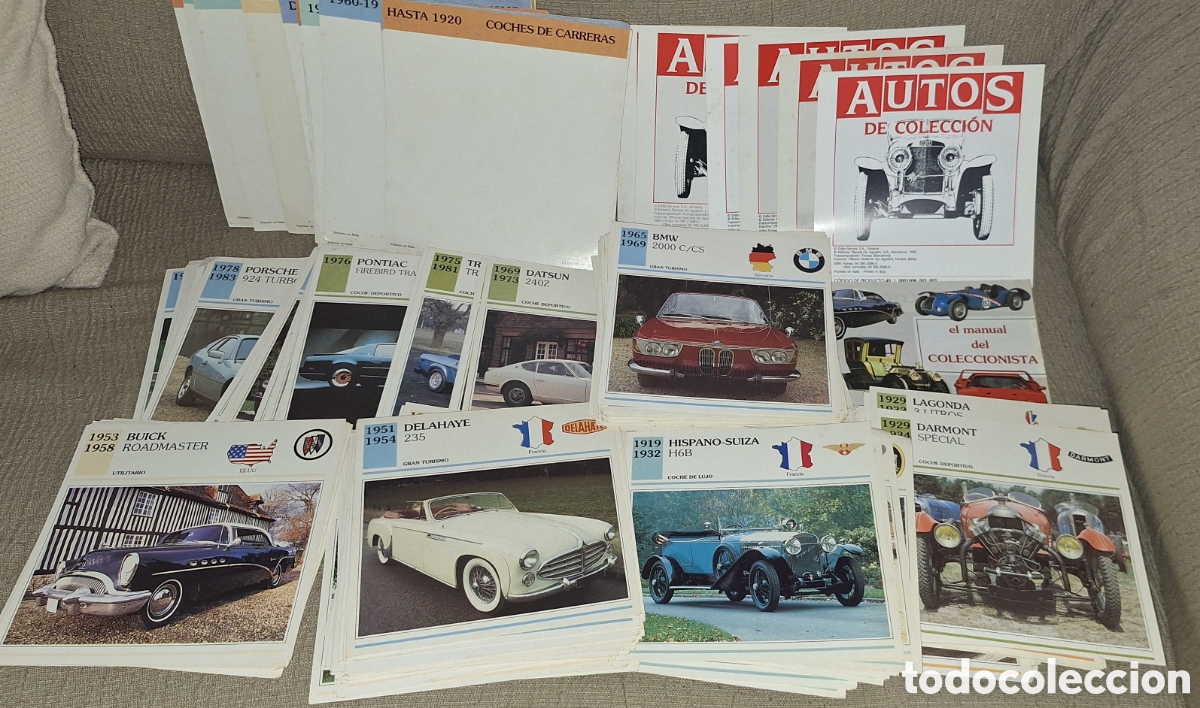 Coches y motocicletas: Lote de 237 Fichas Autos de Colecci&oacute;n - Editorial Planeta de Agostini - 1992 -