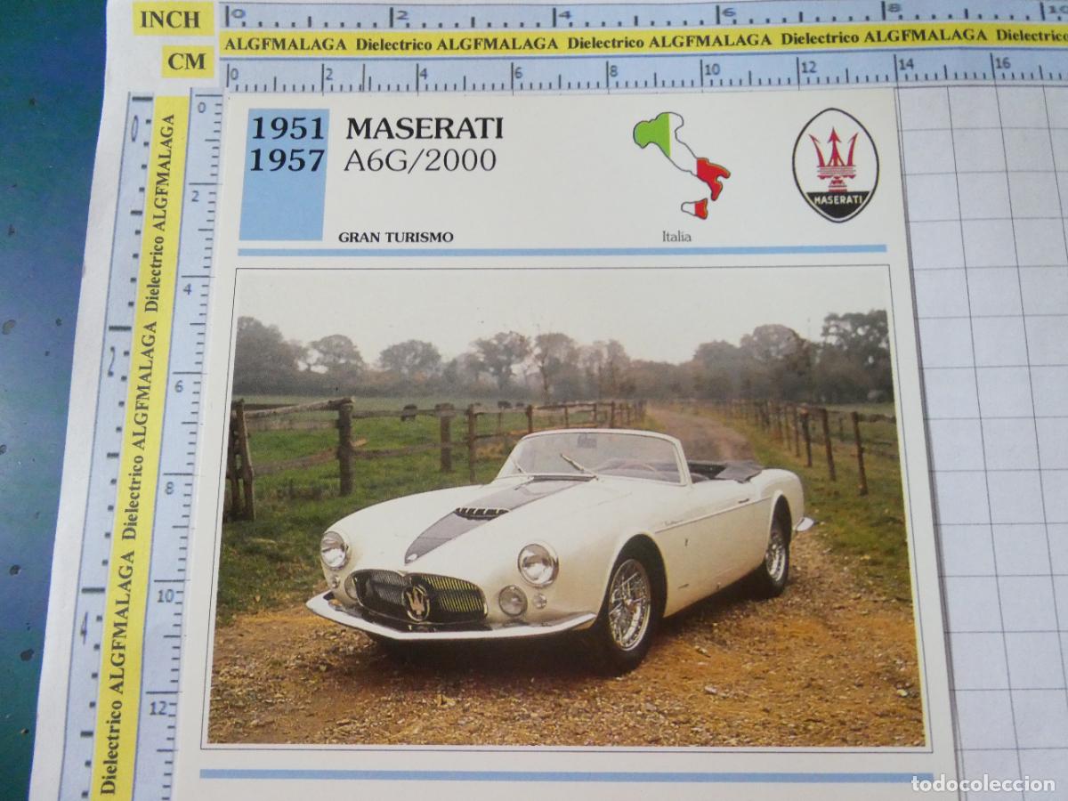Coches y motocicletas: TARJETA FICHA T&Eacute;CNICA COCHES COLECCI&Oacute;N PLANETA AGOSTINI ITALIA 1951 MASERATI A6G 2000 1415