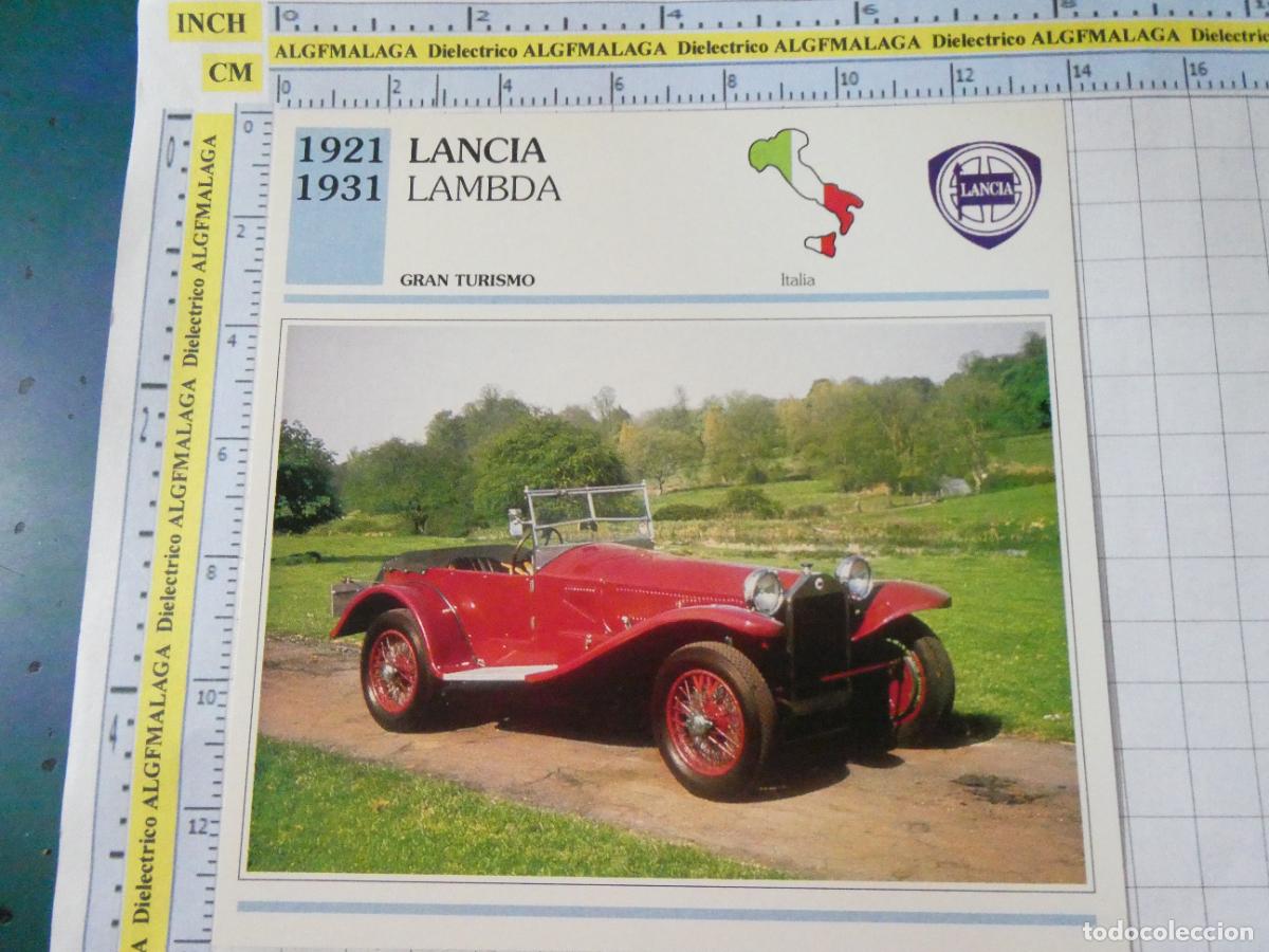 Coches y motocicletas: TARJETA FICHA T&Eacute;CNICA COCHES COLECCI&Oacute;N PLANETA AGOSTINI ITALIA 1921 LANCIA LAMBDA 1416