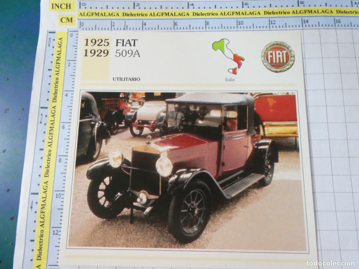Coches y motocicletas: TARJETA FICHA T&Eacute;CNICA COCHES COLECCI&Oacute;N PLANETA AGOSTINI ITALIA 1925. FIAT 509A 1421