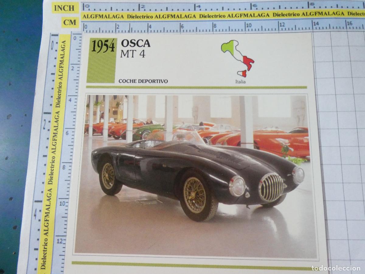 Coches y motocicletas: TARJETA FICHA T&Eacute;CNICA COCHES COLECCI&Oacute;N PLANETA AGOSTINI ITALIA 1954 OSCA MT 4 1425