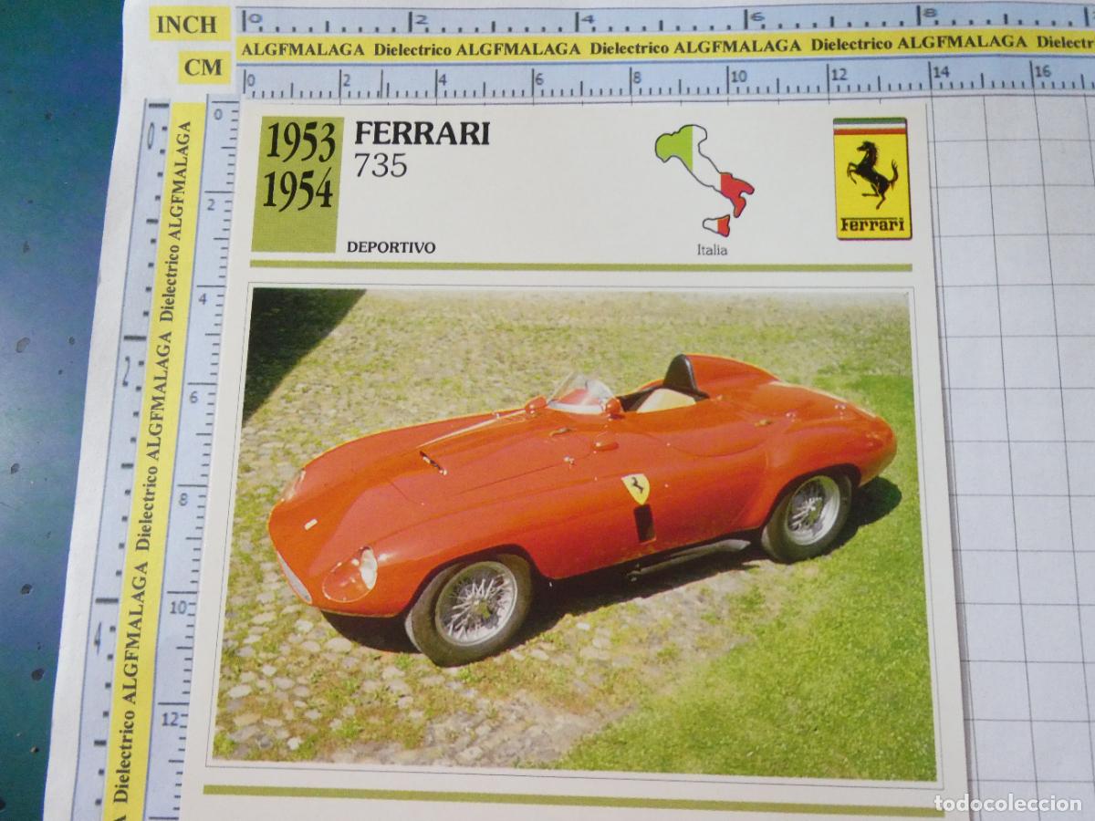 Coches y motocicletas: TARJETA FICHA T&Eacute;CNICA COCHES COLECCI&Oacute;N PLANETA AGOSTINI ITALIA 1953 FERRARI 735 1426