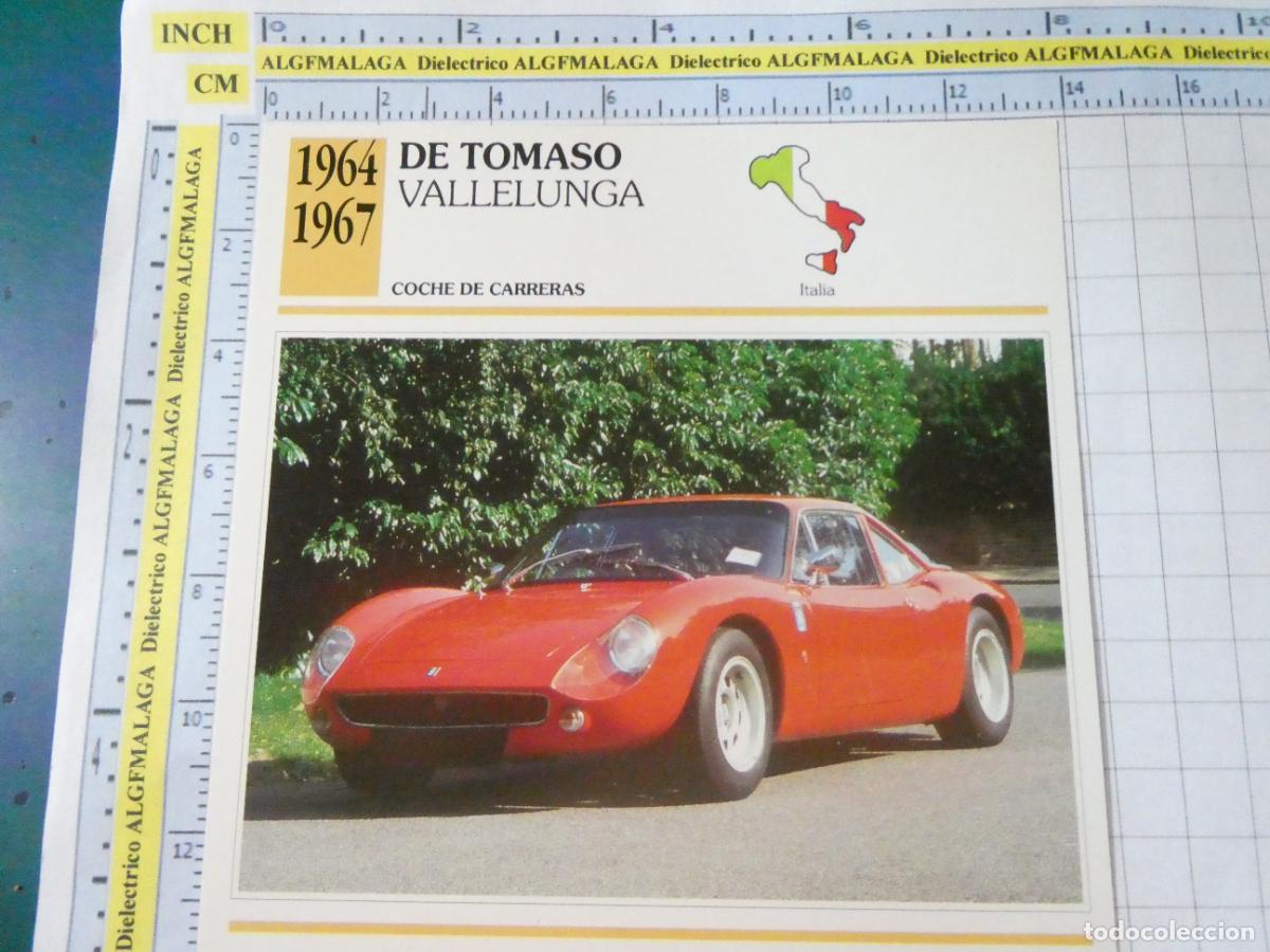 Coches y motocicletas: TARJETA FICHA T&Eacute;CNICA COCHES COLECCI&Oacute;N PLANETA AGOSTINI ITALIA 1964 DE TOMASO VALLELUNGA 1427