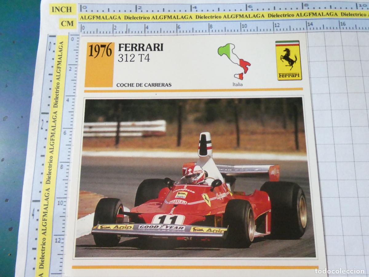 Coches y motocicletas: TARJETA FICHA T&Eacute;CNICA COCHES COLECCI&Oacute;N PLANETA AGOSTINI ITALIA 1976 FERRARI 312 T4 1430