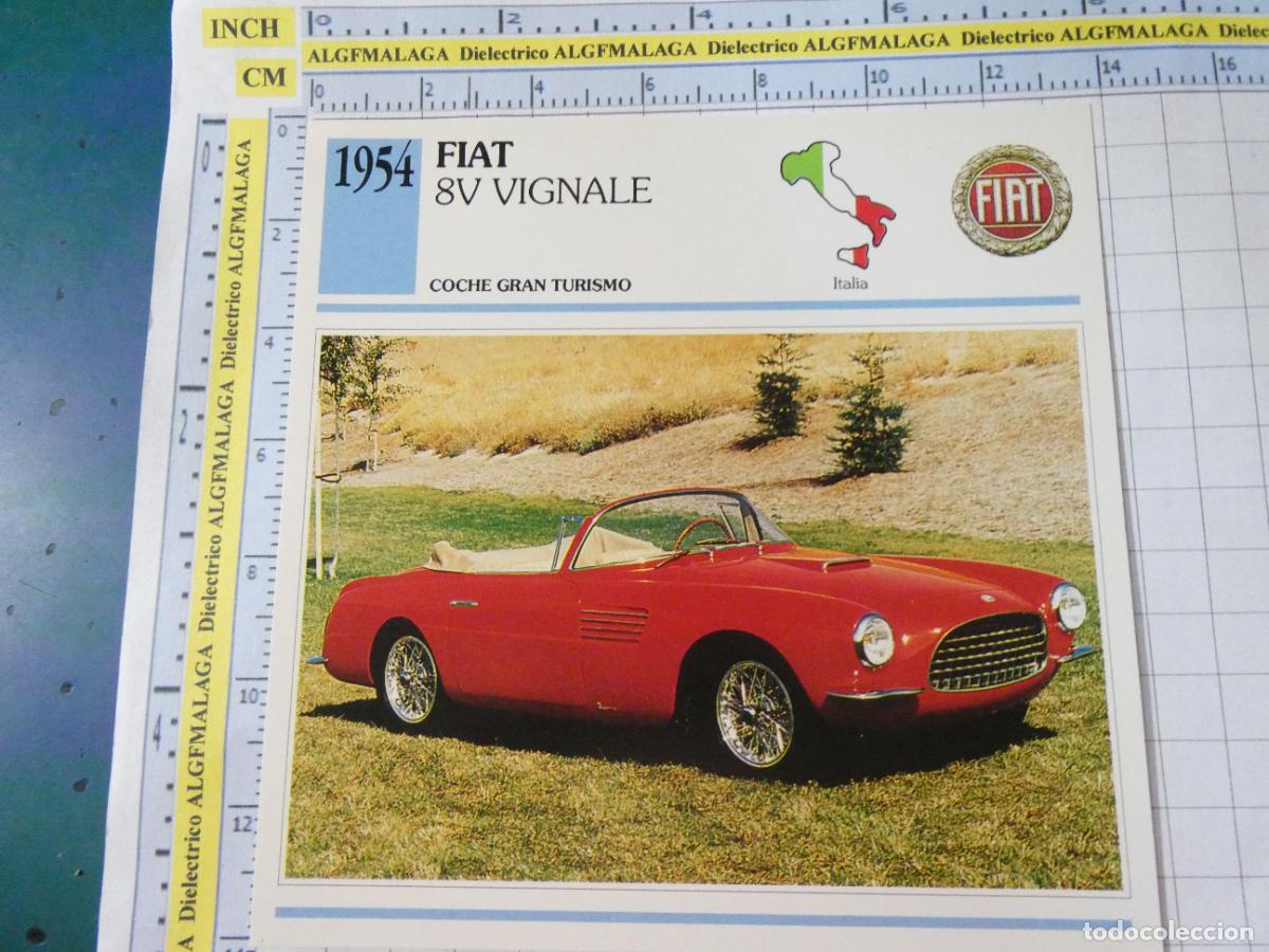 Coches y motocicletas: TARJETA FICHA T&Eacute;CNICA COCHES COLECCI&Oacute;N PLANETA AGOSTINI ITALIA 1954 FIAT 8V VIGNALE 1431