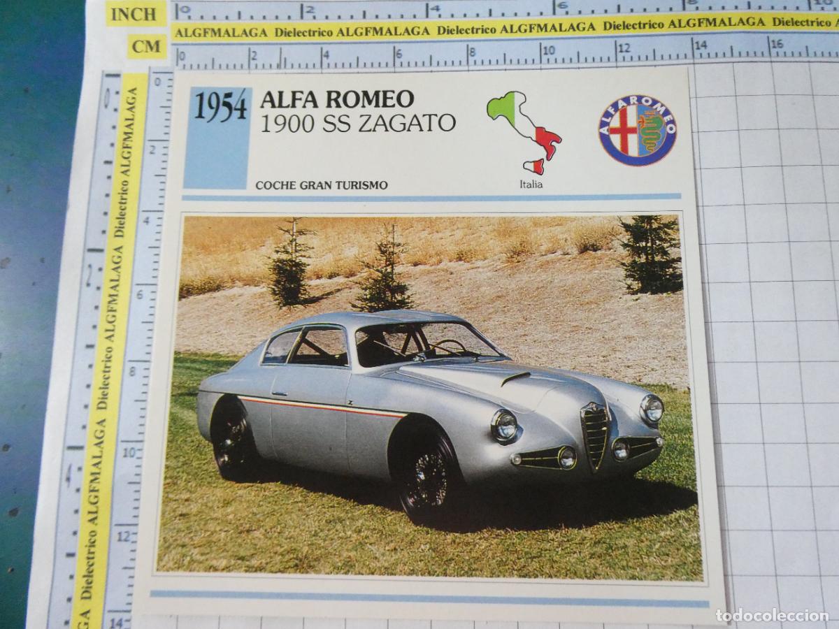Coches y motocicletas: TARJETA FICHA T&Eacute;CNICA COCHES COLECCI&Oacute;N PLANETA AGOSTINI ITALIA 1954 ALFA ROMEO 1900 SS ZAGATO 1432
