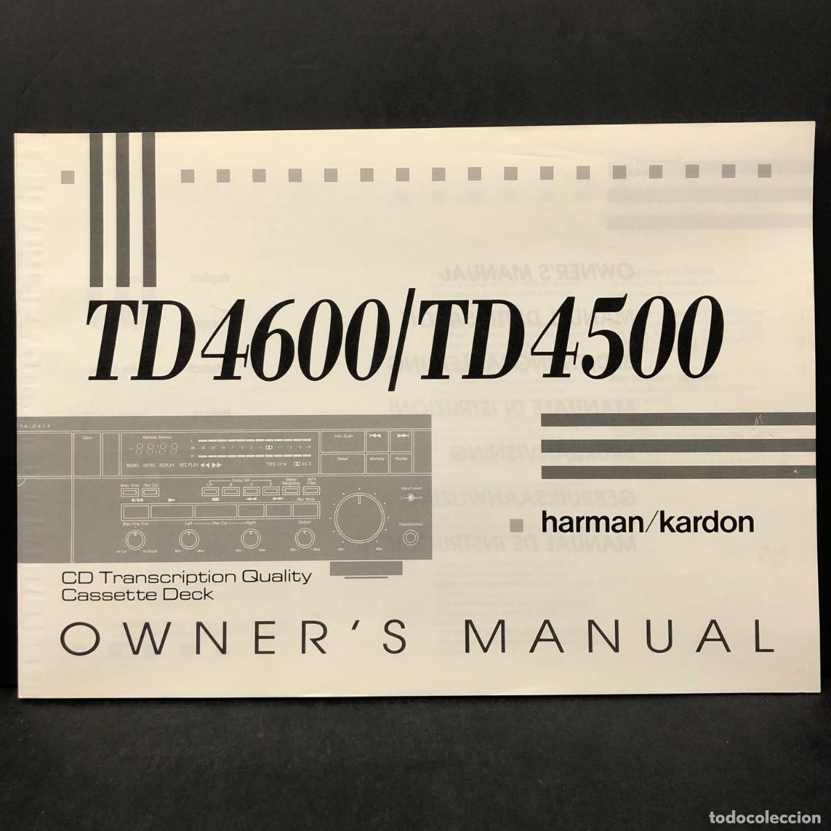 Coches y motocicletas: MANUAL DE INSTRUCCIONES - TD4600/TD4500 - HARMAN / KARDON / 1161
