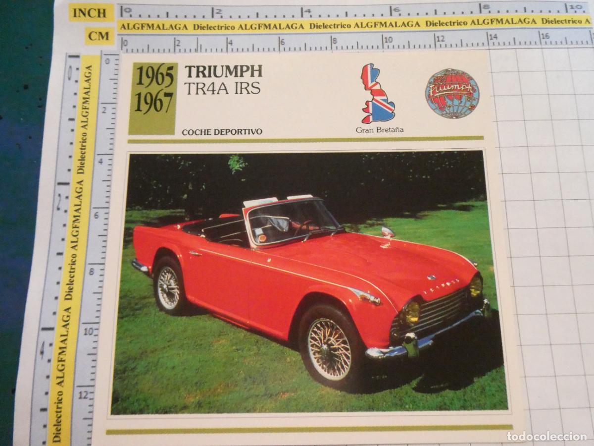Coches y motocicletas: TARJETA FICHA T&Eacute;CNICA COCHES COLECCI&Oacute;N PLANETA AGOSTINI GRAN BRETA&Ntilde;A. 1965 TRIUMPH TR4A 1433