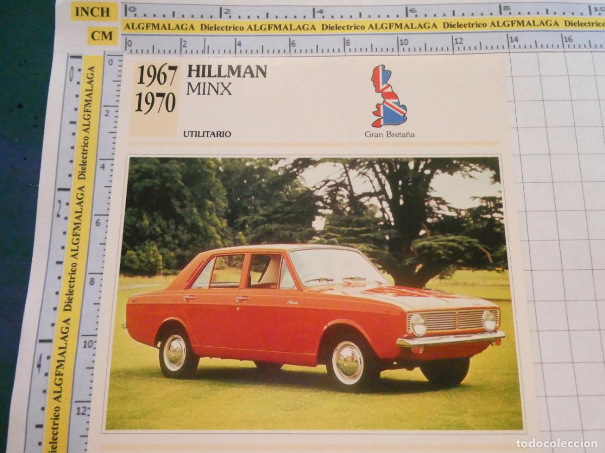 Coches y motocicletas: TARJETA FICHA T&Eacute;CNICA COCHES COLECCI&Oacute;N PLANETA AGOSTINI GRAN BRETA&Ntilde;A. 1967 HILLMAN MINX 1438