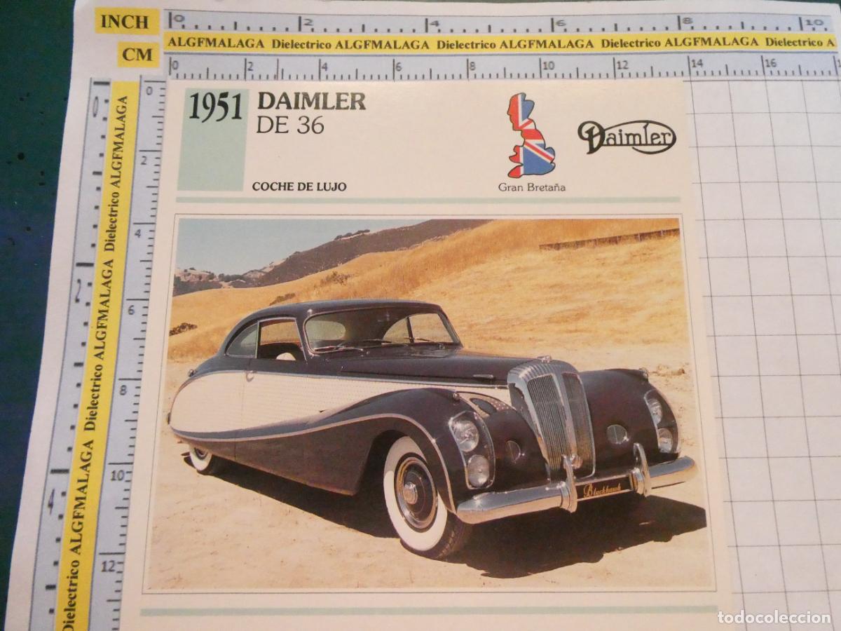 Coches y motocicletas: TARJETA FICHA T&Eacute;CNICA COCHES COLECCI&Oacute;N PLANETA AGOSTINI GRAN BRETA&Ntilde;A. 1951 DAIMLER DE 36 1439