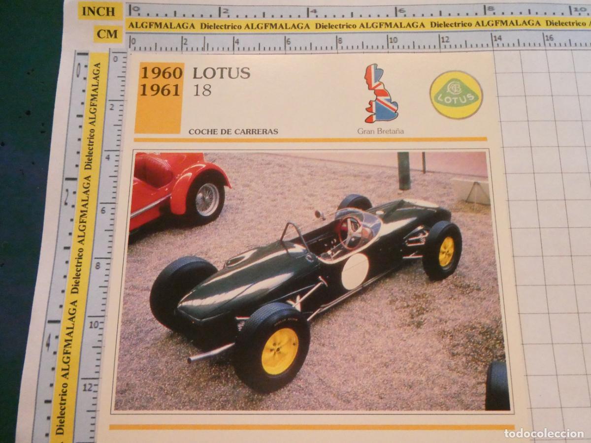 Coches y motocicletas: TARJETA FICHA T&Eacute;CNICA COCHES COLECCI&Oacute;N PLANETA AGOSTINI GRAN BRETA&Ntilde;A. 1960 LOTUS 18 1444