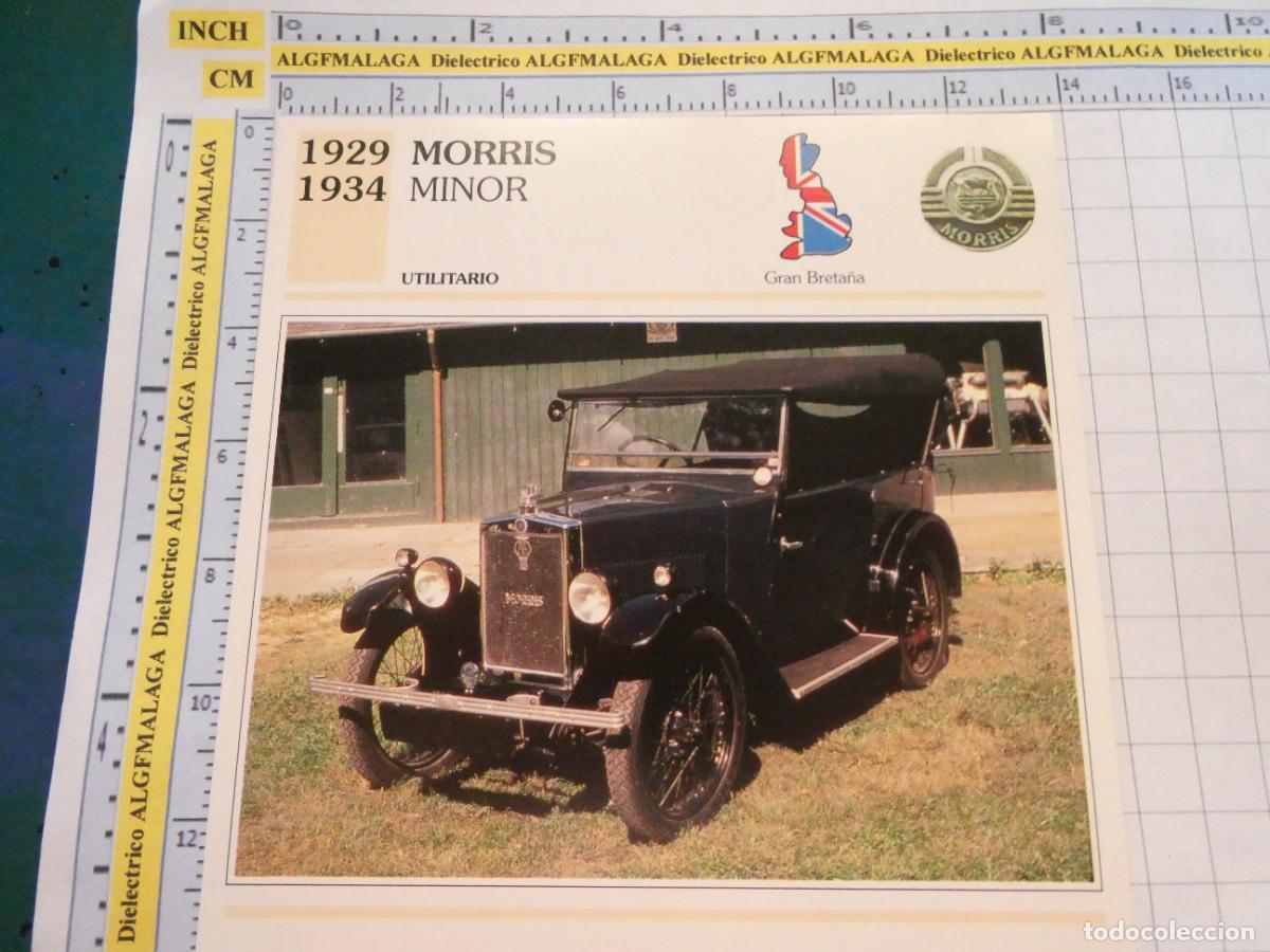 Coches y motocicletas: TARJETA FICHA T&Eacute;CNICA COCHES COLECCI&Oacute;N PLANETA AGOSTINI GRAN BRETA&Ntilde;A. 1929 MORRIS MINOR 1449