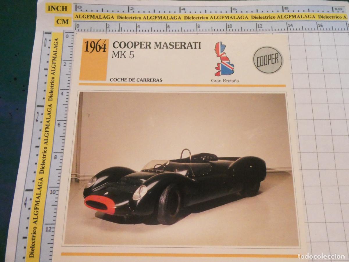 Coches y motocicletas: TARJETA FICHA T&Eacute;CNICA COCHES COLECCI&Oacute;N PLANETA AGOSTINI GRAN BRETA&Ntilde;A. 1964 COOPER MASERATI MK5 1454
