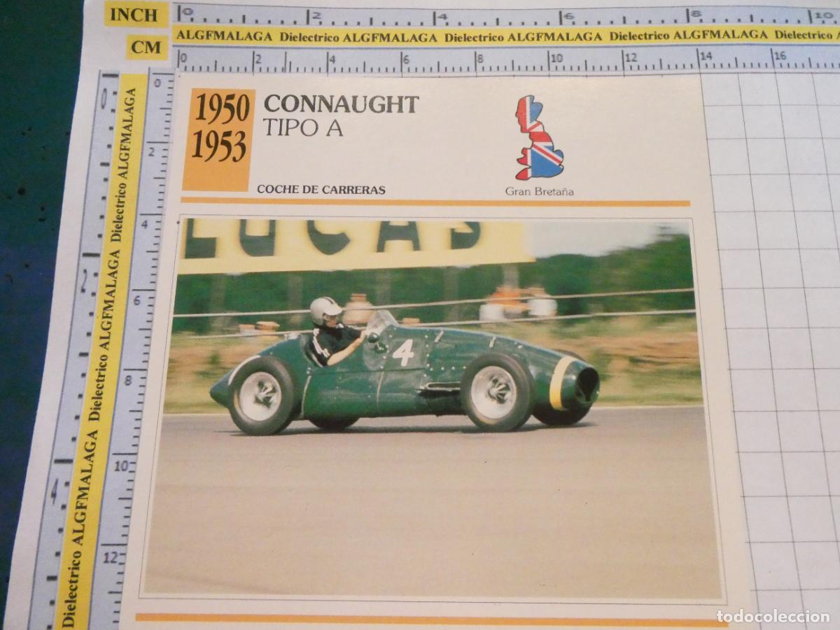 Coches y motocicletas: TARJETA FICHA T&Eacute;CNICA COCHES COLECCI&Oacute;N PLANETA AGOSTINI GRAN BRETA&Ntilde;A. 1950 CONNAUGHT 1455