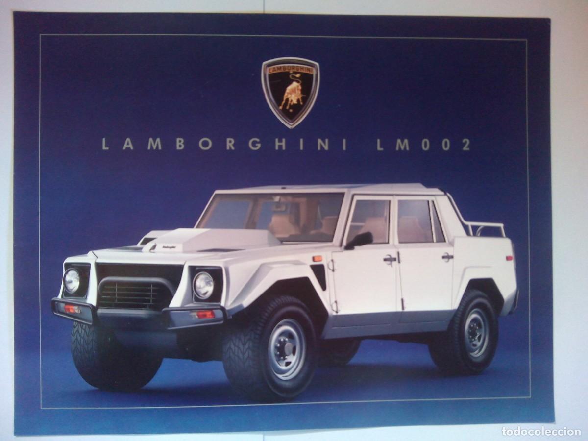 Carros e motociclos: Folleto original Lamborghini 002 Todo Terreno 1987 dos p&aacute;ginas en ingl&eacute;s