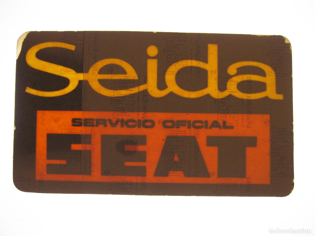 Automobili e Motociclette: PEGATINA DE CRISTAL DE SEIDA. SERVICIO OFICIAL SEAT. ORIGINAL DE &Eacute;POCA