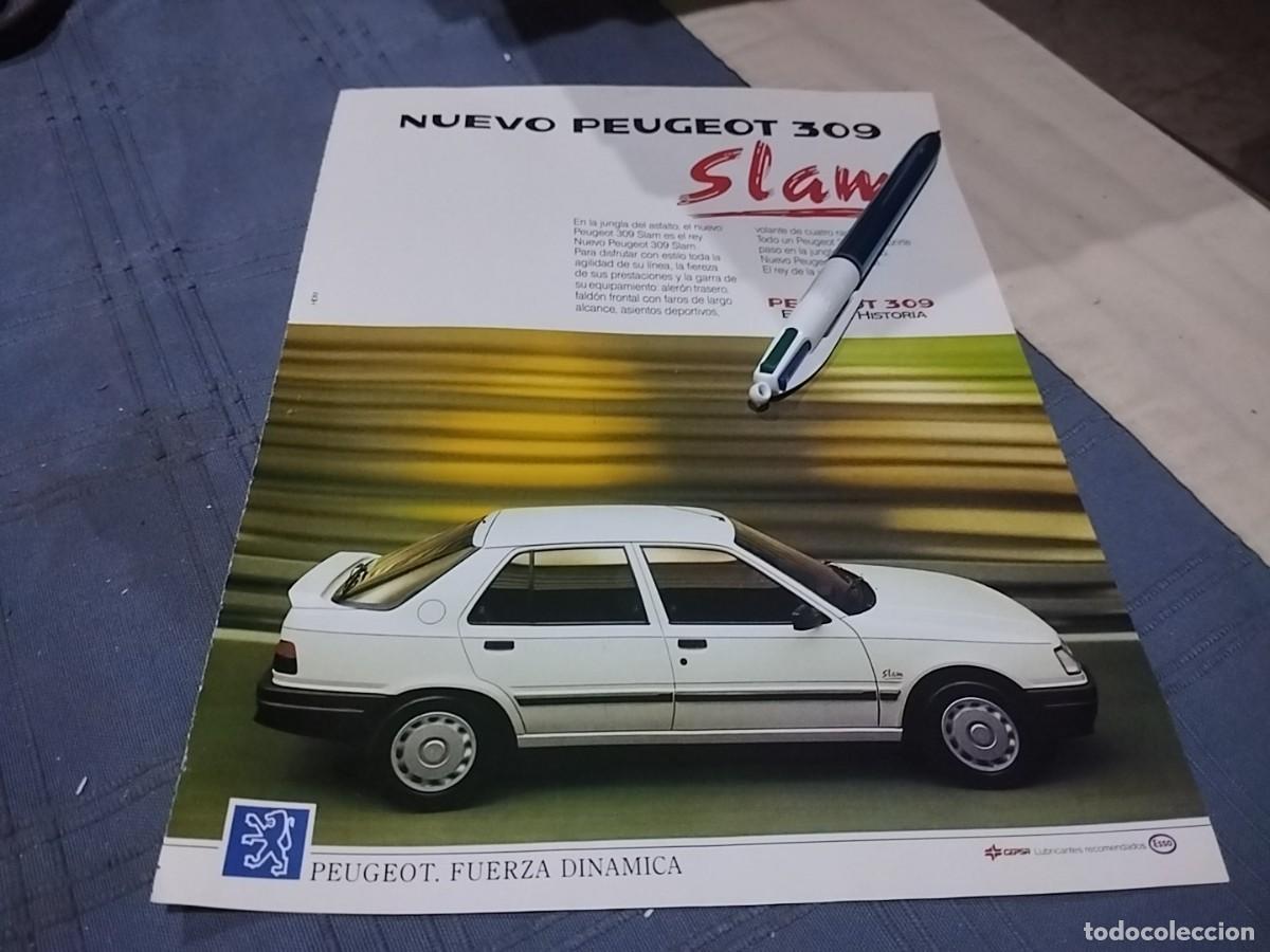 Automobili e Motociclette: COCHE PEUGEOT 309 SLAM CLIPPING ANUNCIO PUBLICIDAD REVISTA 1990