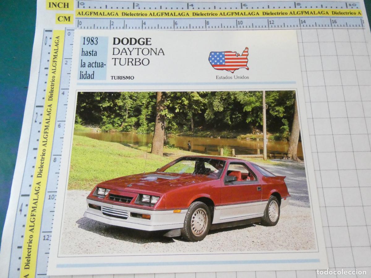 Autos und Motorr&auml;der: TARJETA FICHA T&Eacute;CNICA COCHES COLECCI&Oacute;N PLANETA AGOSTINI ESTADOS UNIDOS. 1983 DODGE DAYTONA 1458