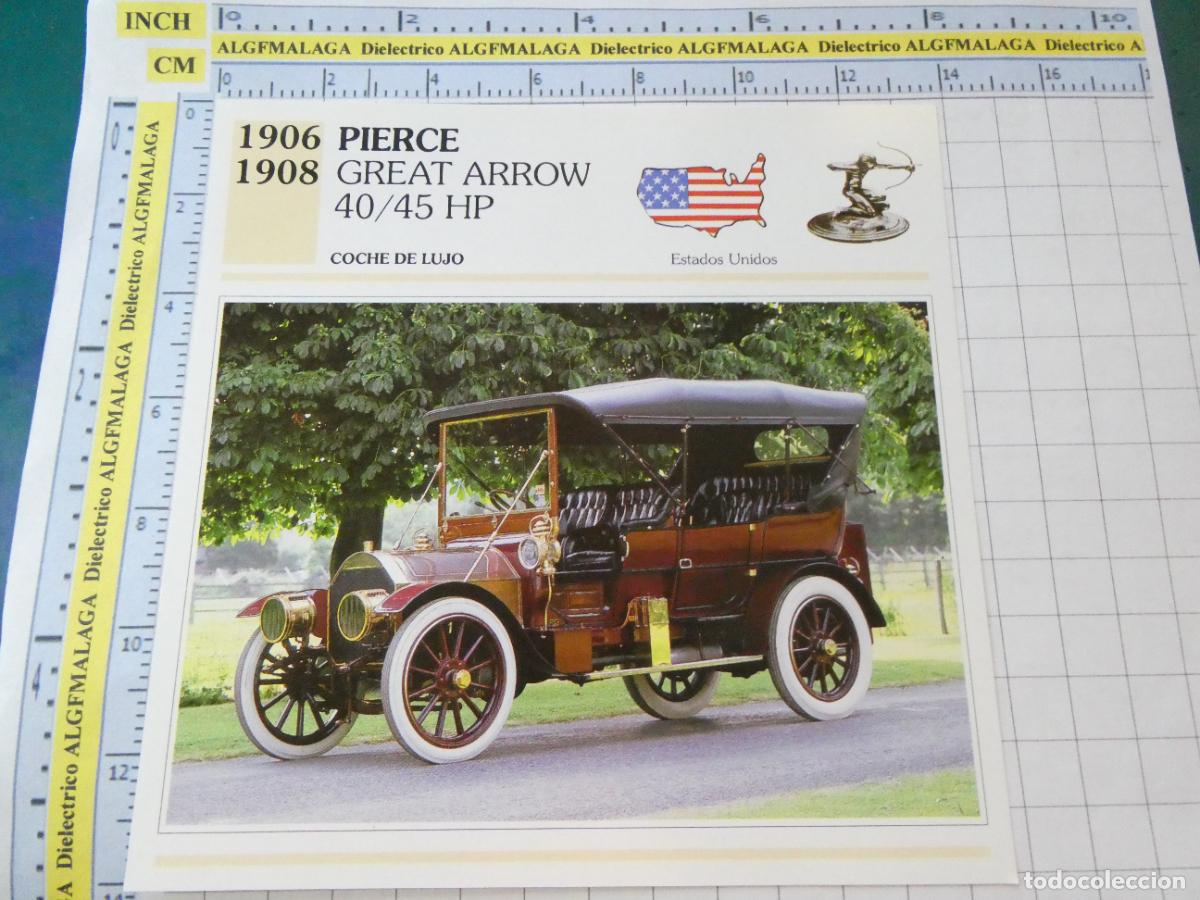 Autos und Motorr&auml;der: TARJETA FICHA T&Eacute;CNICA COCHES COLECCI&Oacute;N PLANETA AGOSTINI ESTADOS UNIDOS. 1906 PIERCE GREAT ARROW 1459