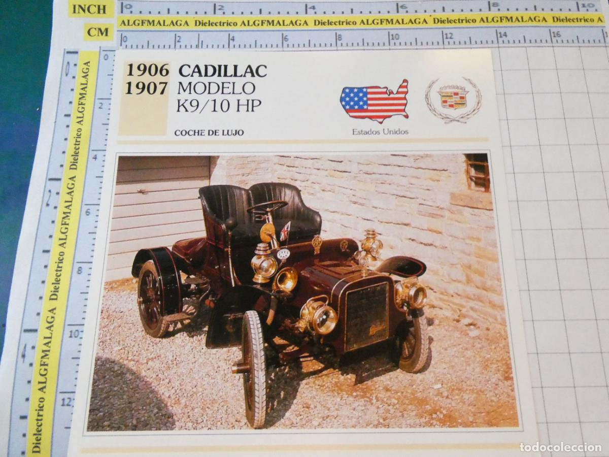 Autos und Motorr&auml;der: TARJETA FICHA T&Eacute;CNICA COCHES COLECCI&Oacute;N PLANETA AGOSTINI ESTADOS UNIDOS. 1906 CADILLAC K9 1461