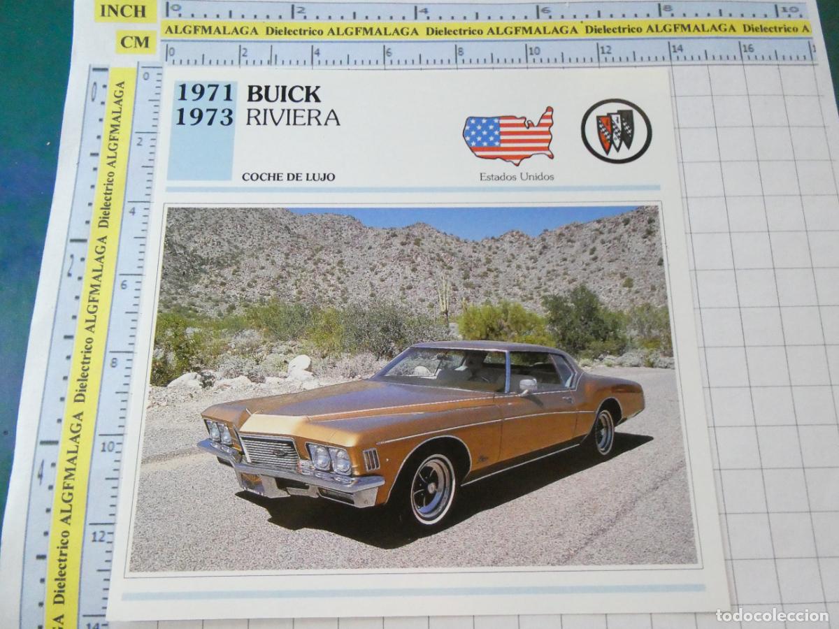 Cars and Motorcycles: TARJETA FICHA T&Eacute;CNICA COCHES COLECCI&Oacute;N PLANETA AGOSTINI ESTADOS UNIDOS. 1971 BUICK RIVIERA 1470