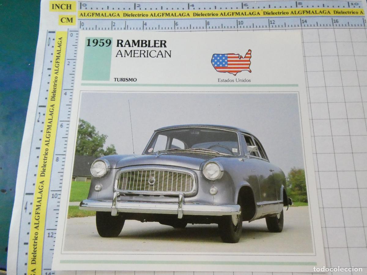 Cars and Motorcycles: TARJETA FICHA T&Eacute;CNICA COCHES COLECCI&Oacute;N PLANETA AGOSTINI ESTADOS UNIDOS. 1959 RAMBLER AMERICAN 1471