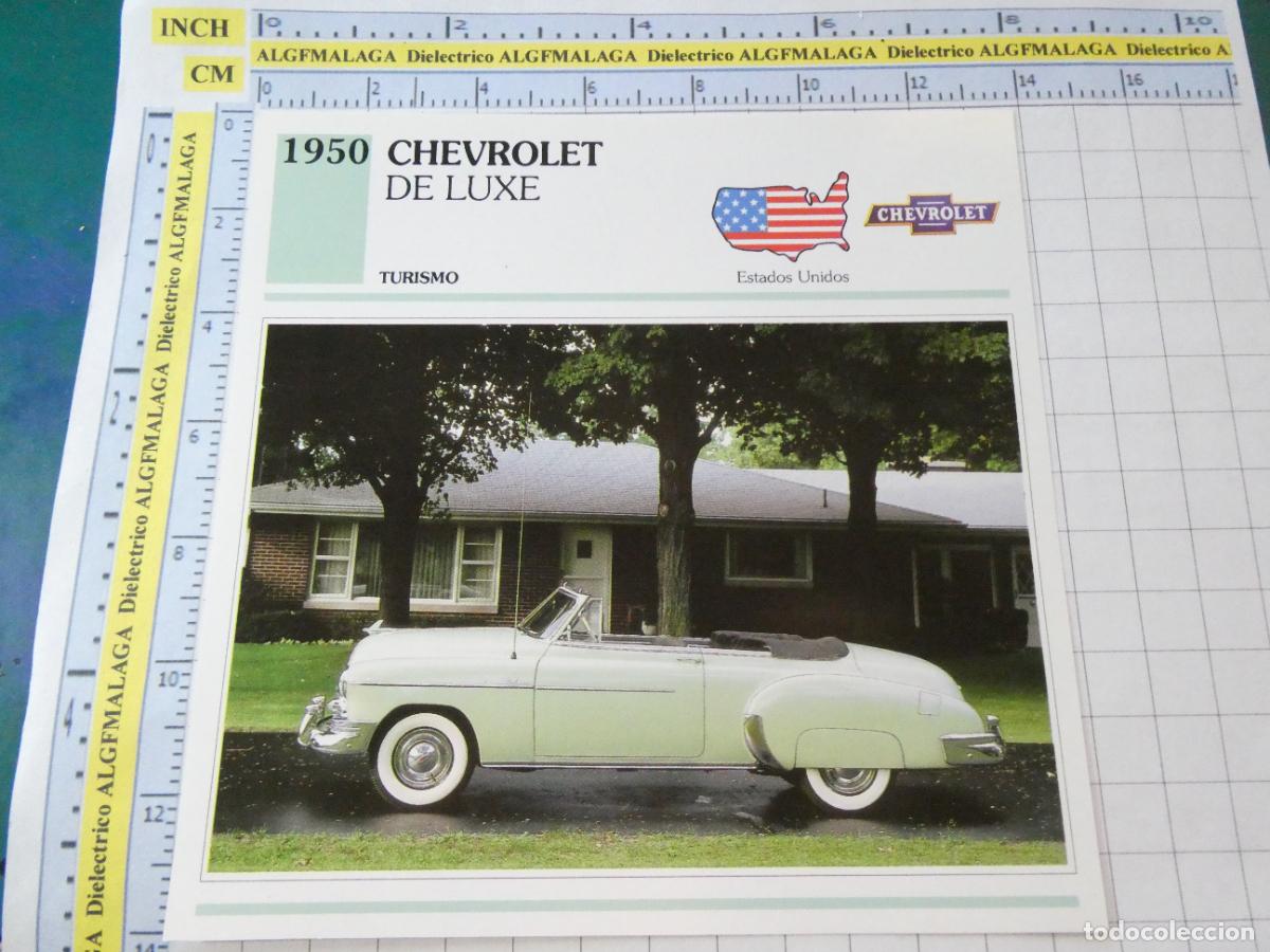 Cars and Motorcycles: TARJETA FICHA T&Eacute;CNICA COCHES COLECCI&Oacute;N PLANETA AGOSTINI ESTADOS UNIDOS. 1950 CHEVROLET DE LUXE 1472