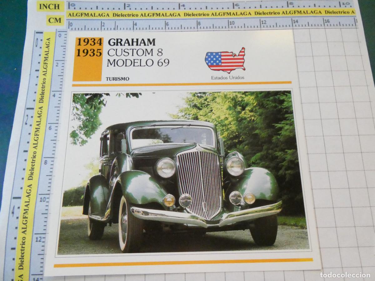 Cars and Motorcycles: TARJETA FICHA T&Eacute;CNICA COCHES COLECCI&Oacute;N PLANETA AGOSTINI ESTADOS UNIDOS. 1934 GRAHAM CUSTOM 8 1476