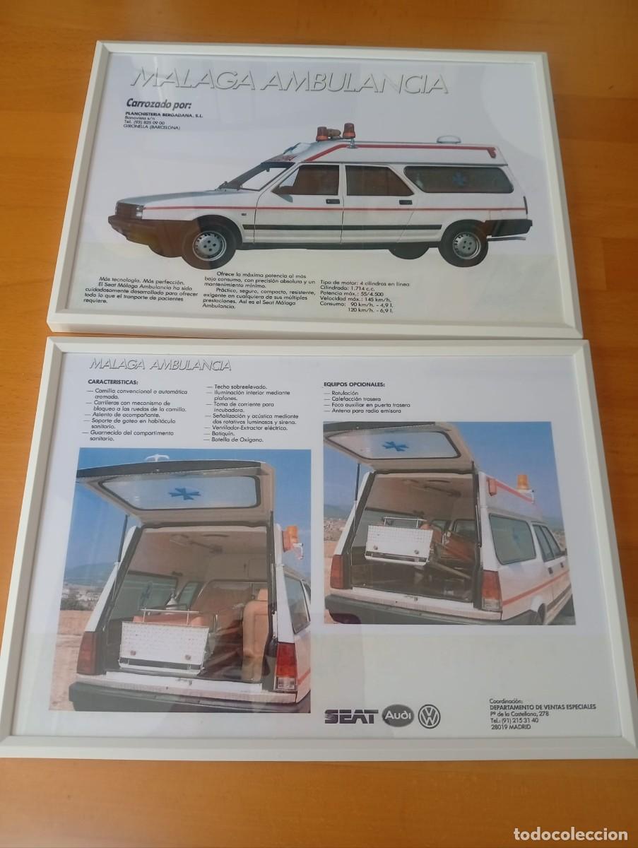 Voitures et Motocyclettes: Seat M&aacute;laga Ambulancia Planchister&iacute;a Bergadana cuadro publicidad antigua colecci&oacute;n