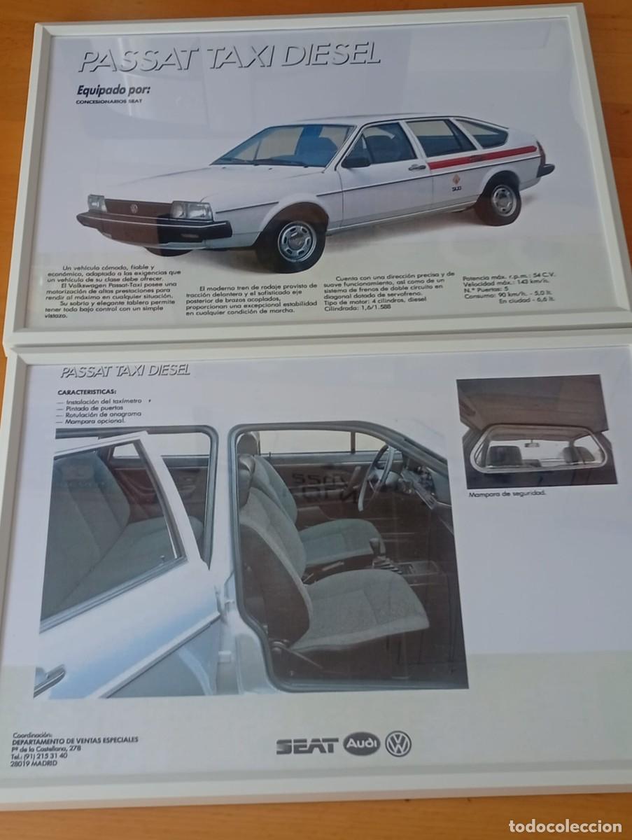 Carros e motociclos: Volkswagen passat B2 taxi di&eacute;sel cuadro publicidad antigua colecci&oacute;n