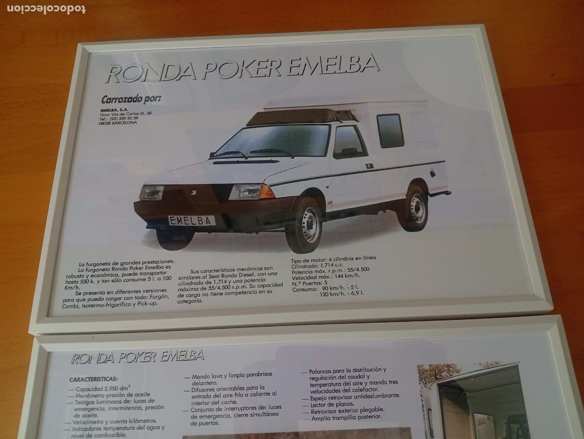 Autos und Motorr&auml;der: Seat Ronda Poker Emelba cuadro publicidad antigua colecci&oacute;n
