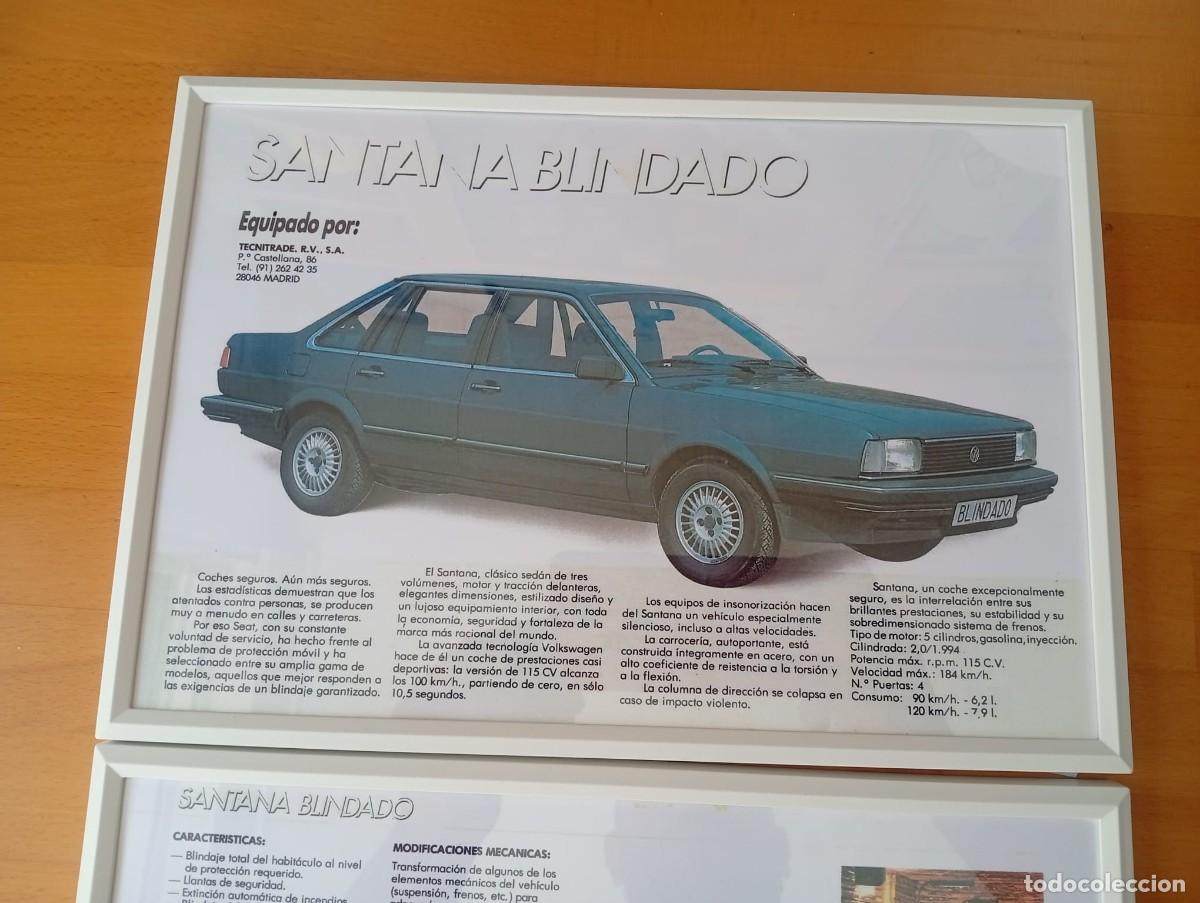 Voitures et Motocyclettes: Volkswagen Santana blindado Tecnitrade cuadro publicidad antigua colecci&oacute;n