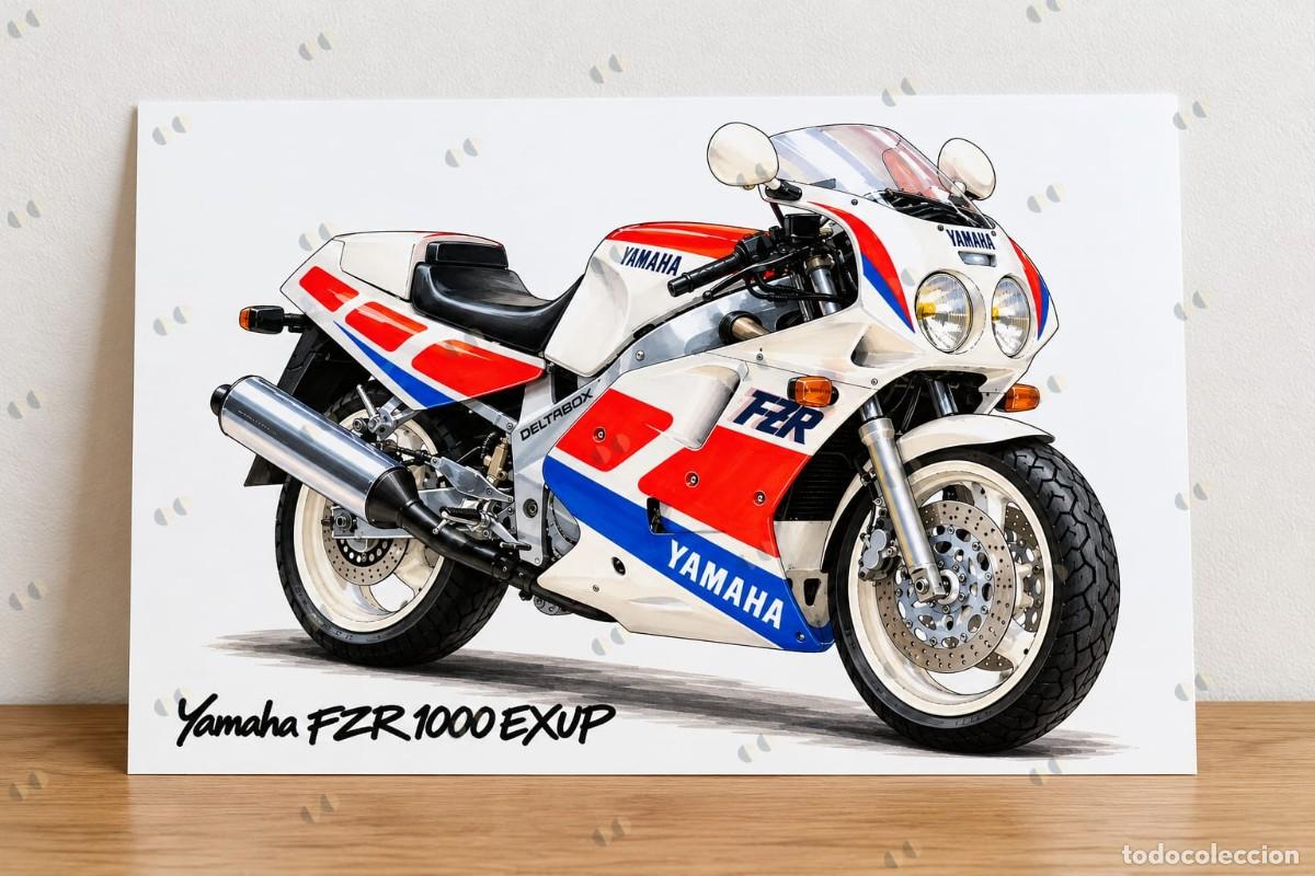 Voitures et Motocyclettes: Yamaha FZR 1000 EXUP cuadro dibujo p&oacute;ster colecci&oacute;n