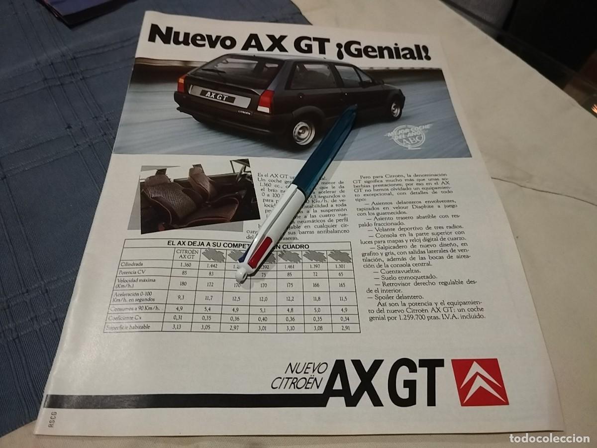 Voitures et Motocyclettes: COCHE CITRO&Euml;N AX GT CLIPPING ANUNCIO PUBLICIDAD REVISTA 1988