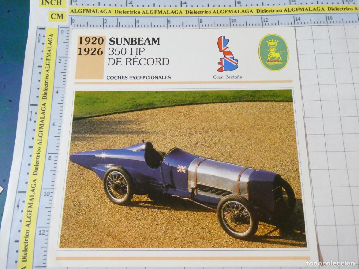 Voitures et Motocyclettes: TARJETA FICHA T&Eacute;CNICA COCHES COLECCI&Oacute;N PLANETA AGOSTINI REINO UNIDO 1920 SUNBEAM 350HP 1482