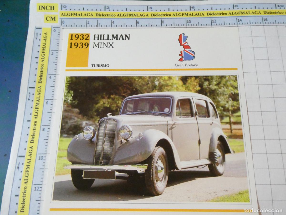 Voitures et Motocyclettes: TARJETA FICHA T&Eacute;CNICA COCHES COLECCI&Oacute;N PLANETA AGOSTINI REINO UNIDO 1932 HILLMAN MINX 1484